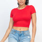 Short Sleeve Roundneck Crop Top