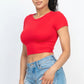 Short Sleeve Roundneck Crop Top