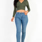 Ribbed Wrap Front Long Sleeve Top