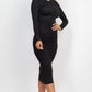 Ruched Long Sleeve Midi Dress