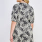 Plus Botanical Print Front Tie Dress