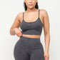 Washed Seamless Basic Tank Top And Shorts Set