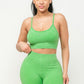 Washed Seamless Basic Tank Top And Shorts Set