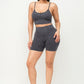 Washed Seamless Basic Tank Top And Shorts Set