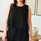 Plus Size Boho Sleeveless Frayed Hem Top