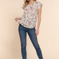 Short Tulip Slv Floral Print Woven Top