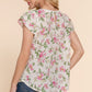 Short Tulip Slv Floral Print Woven Top