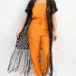 Crocheted Open-front Fringe Kimono