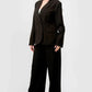 Luxe Stretch Woven Loose Fit Blazer And Wide Legs Pants Semi Formal Set