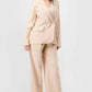 Luxe Stretch Woven Loose Fit Blazer And Wide Legs Pants Semi Formal Set