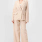 Luxe Stretch Woven Loose Fit Blazer And Wide Legs Pants Semi Formal Set