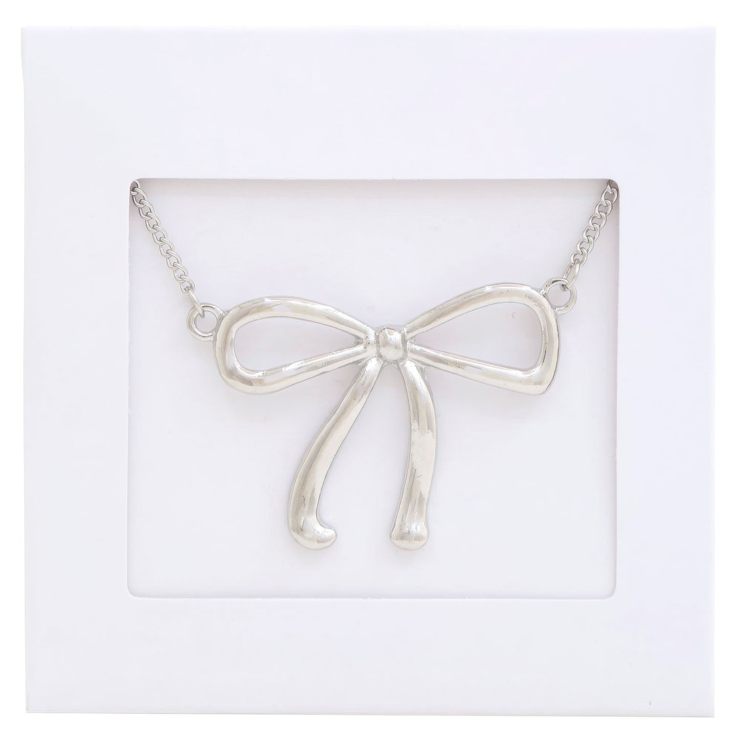 Bow Pendant Metal Necklace