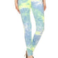 Tie Dye Printed, Full Length, High Waisted Leggings