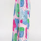 Printed Wide Leg Pant With Elastic Back