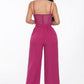 Mesh Insert Cup Wide Leg Jumpsuit