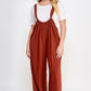 French Terry Wide Leg Jumpsuit Overalls