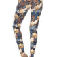 Floral Printed High Waisted Leggings With An Elastic Waist