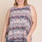 Plus Size Multi Tie Dye Animal Printed Tunic Tank