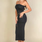 Solid Bodycon Split Hem Tube Dress