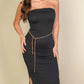 Solid Bodycon Split Hem Tube Dress