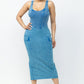 Acid Washed Cargo Midi Dress