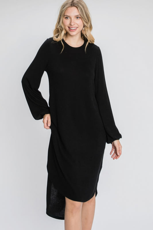 Minimal Long Sleeve Midi Dress