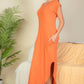 Hidden Pocket Batwing Sleeve V Neck Long Dress