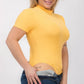 Plus Size Ribbed Short Sleeve Bodysuit