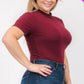 Plus Size Ribbed Short Sleeve Bodysuit