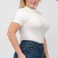 Plus Size Ribbed Short Sleeve Bodysuit