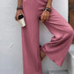 Textured Wide Leg Palazzo Pants