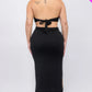 Plus Size Cut-out Halter Neck Double Back Tie Split Thigh Midi Dress