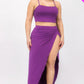 Plus Size Crop Cami & Split Thigh Maxi Skirt Set