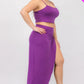 Plus Size Crop Cami & Split Thigh Maxi Skirt Set