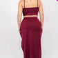 Plus Size Crop Cami & Split Thigh Maxi Skirt Set