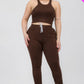 Plus Size Crop Tank Top & Ruched Pants Set