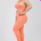 Plus Size Crop Tank Top & Ruched Pants Set