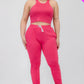 Plus Size Crop Tank Top & Ruched Pants Set