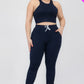 Plus Size Crop Tank Top & Ruched Pants Set