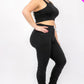 Plus Size Crop Tank Top & Ruched Pants Set