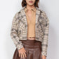 Plaid Button-down Crop Jacket