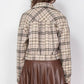 Plaid Button-down Crop Jacket