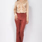 Sequined Fit & Flare Midrise Pants