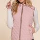 Suede Piping Quilted Padding Vest