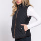 Suede Piping Quilted Padding Vest