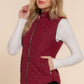 Suede Piping Quilted Padding Vest