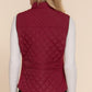 Suede Piping Quilted Padding Vest