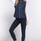 Suede Piping Quilted Padding Vest