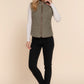 Suede Piping Quilted Padding Vest