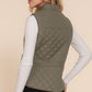 Suede Piping Quilted Padding Vest